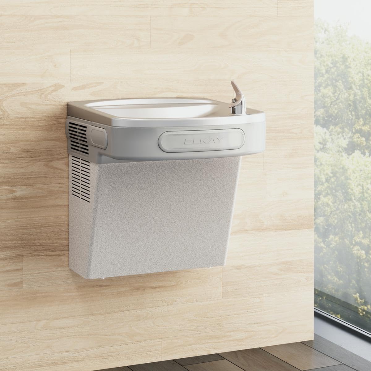 Elkay Wall Mount ADA Drinking Water Cooler, Refrigerated, Light Gray Granite