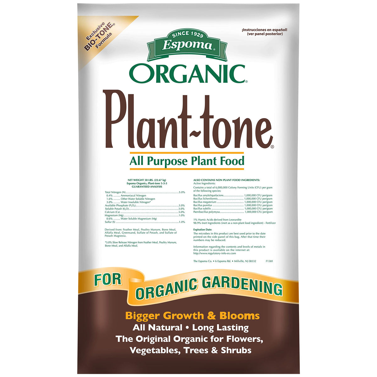 Espoma Plant-tone Plant Food, 50 lb