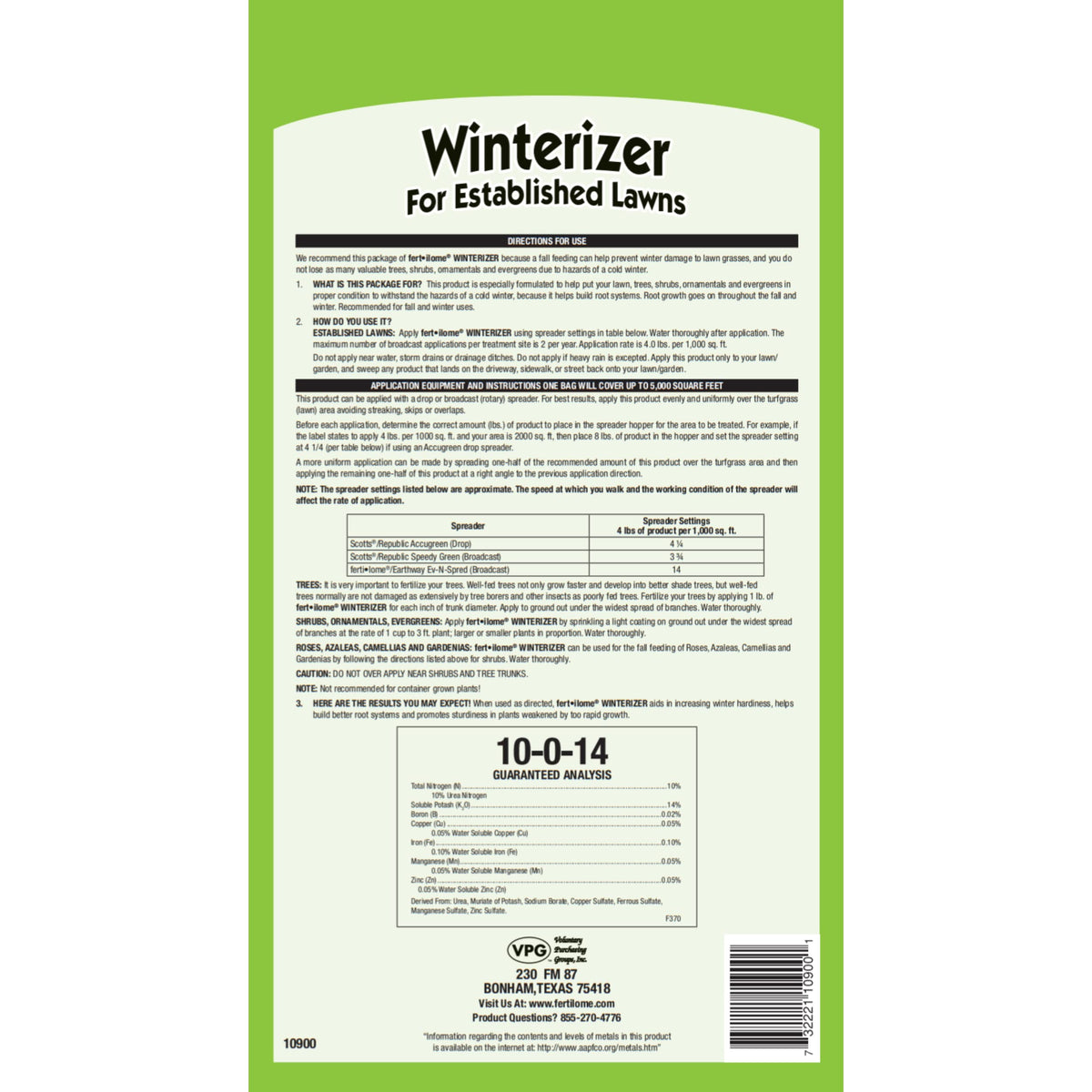Ferti-lome Winterizer 10-0-14 20lb