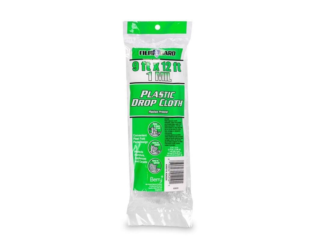 Film-Gard 9 ft. x 12 ft. 1 Mil Medium Duty Plastic Drop Cloth