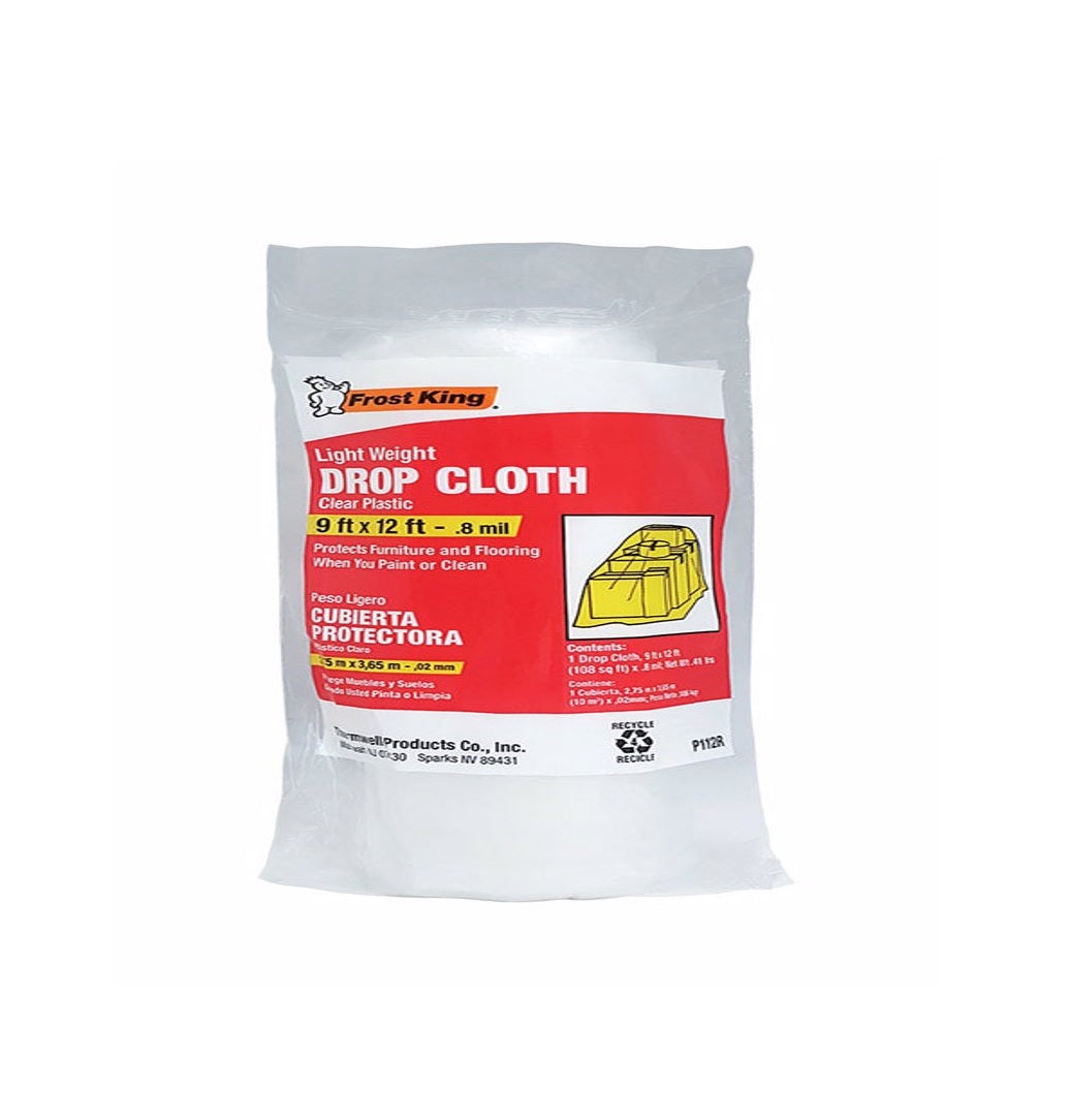 Frost King P112R Drop Cloth, Plastic, Clear