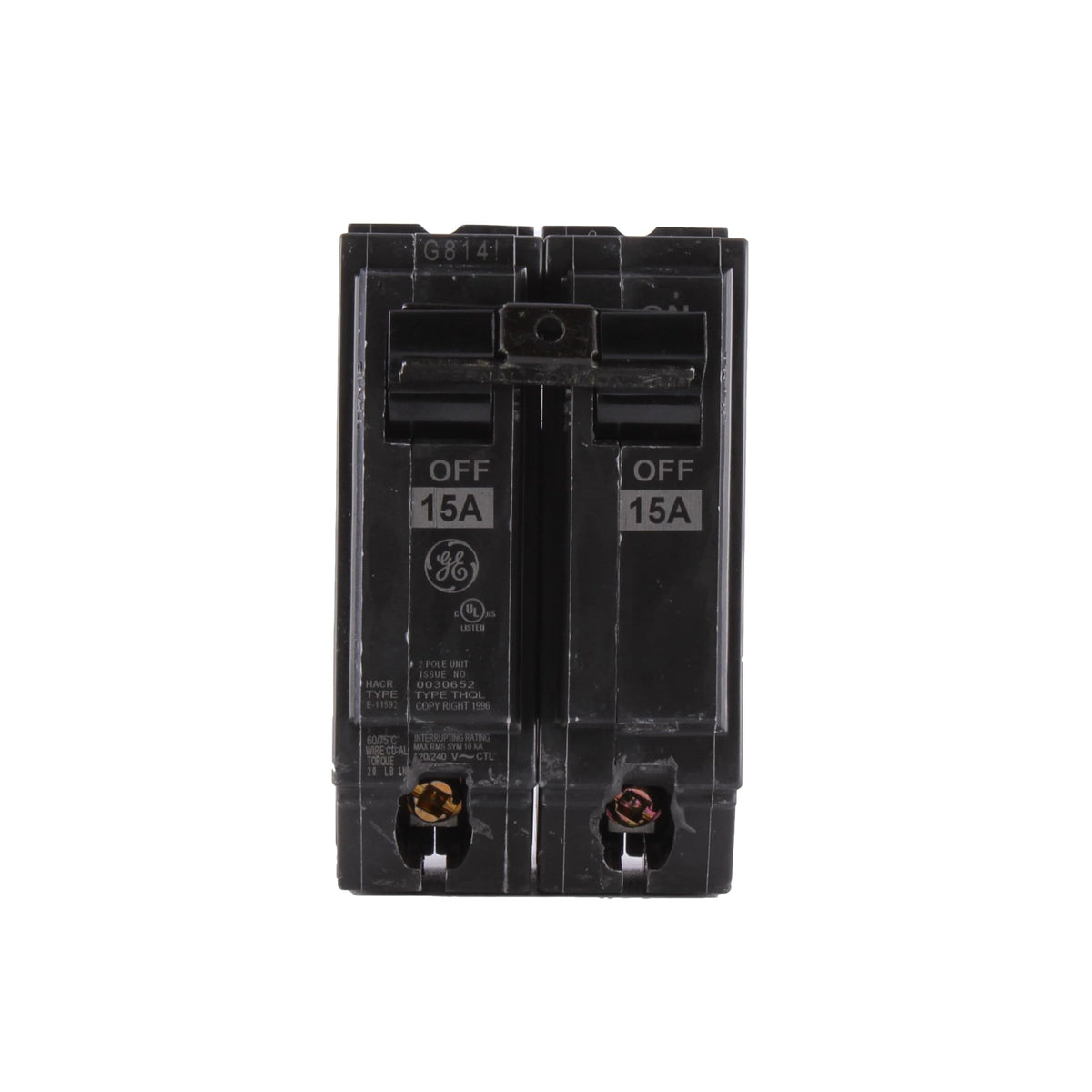 GE 15A 2-Pole Plug-In Circuit Breaker