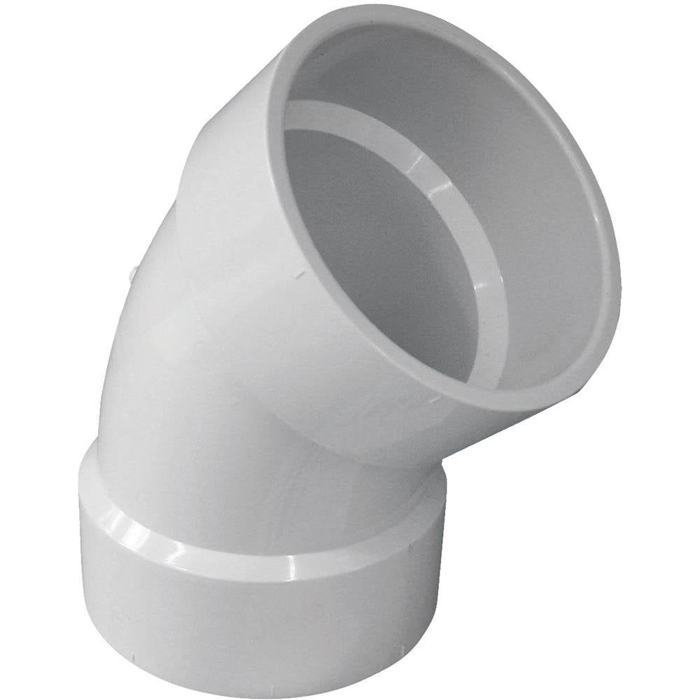 Genova 45-Degree DWV Elbow, 6 In., Schedule 40 PVC