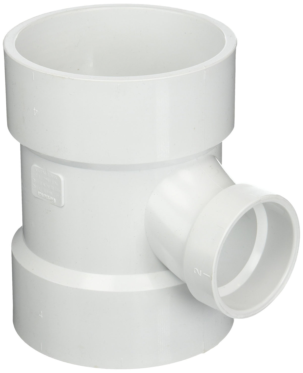 Genova Reducing Sanitary Tee Pipe Fitting, 4" x 4" x 2" PVC