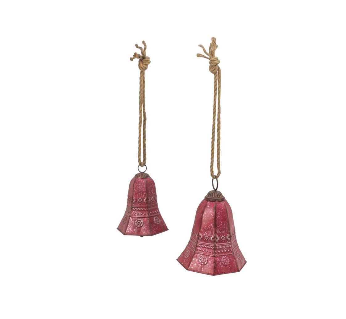Gerson 2593510 Christmas Decor Metal Bell, Red
