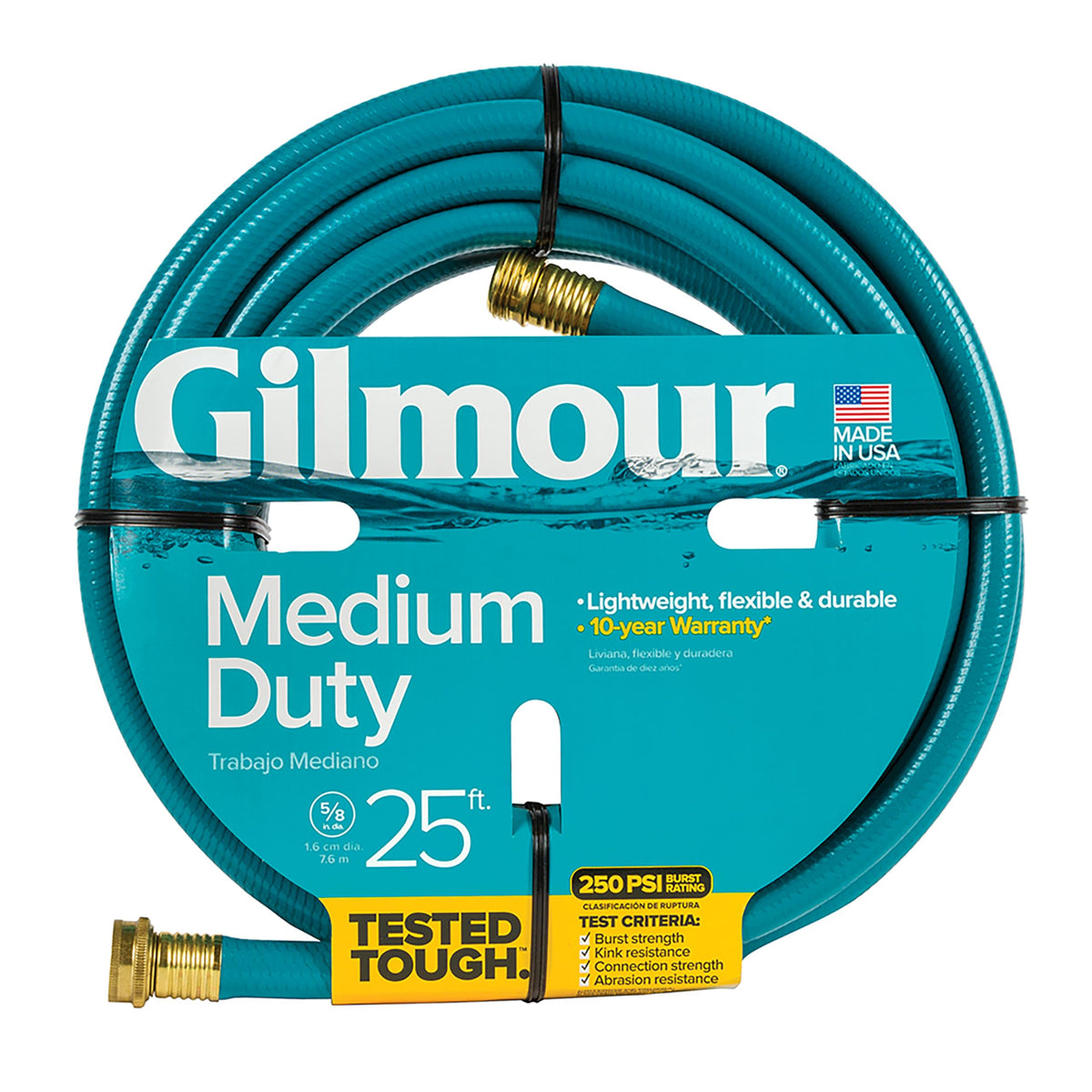 Gilmour Medium Duty Garden Hose, Blue, 5/8 inch X 25 ft