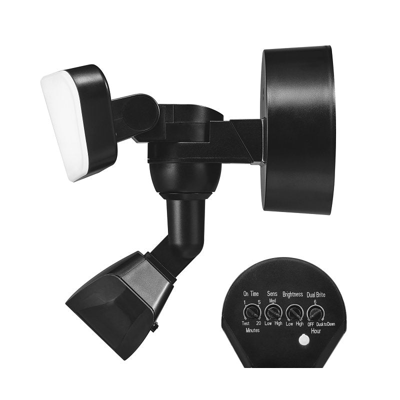 globe 17000204 Security Flood Light, LED Lamp, Bright White, 2200 Lumens, 4000 K Color Temp, Black Fixture