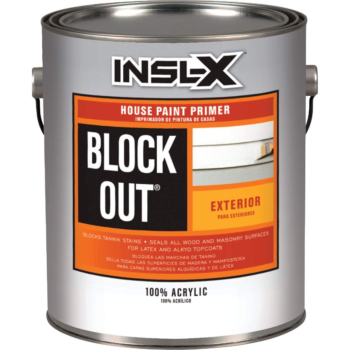Insl-X Block Out Acrylic Exterior Tannin Blocking Primer, White, 1 Gallon