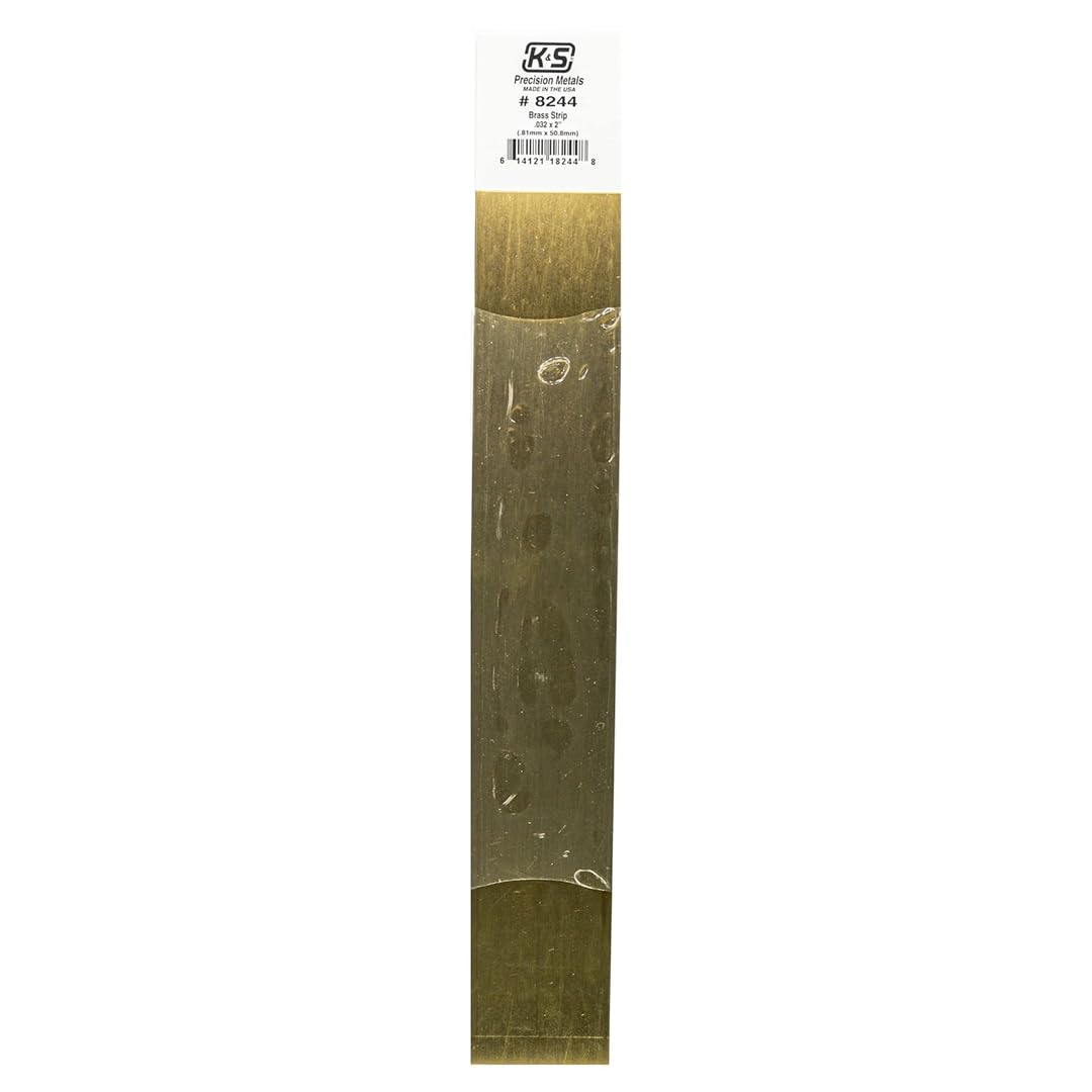 K&S Precision Metals Brass Strip 0.032" x 2" x 12" 8244