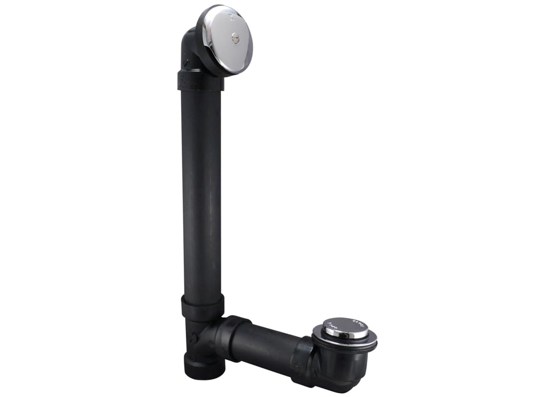 Keeney Black Plastic Tub Drain Assembly, Tip-Toe Style