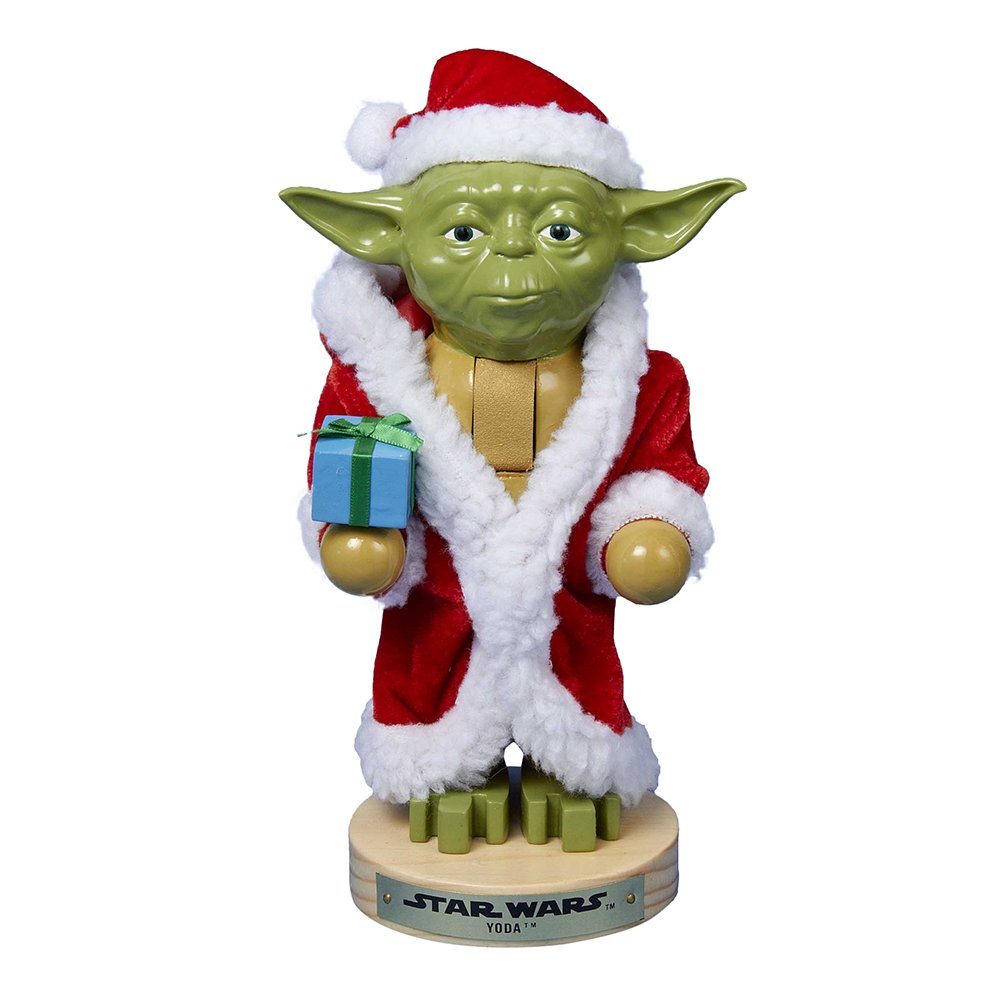 Kurt Adler Star Wars Yoda in Santa Robe Nutcracker, 9-Inch, Red & Green