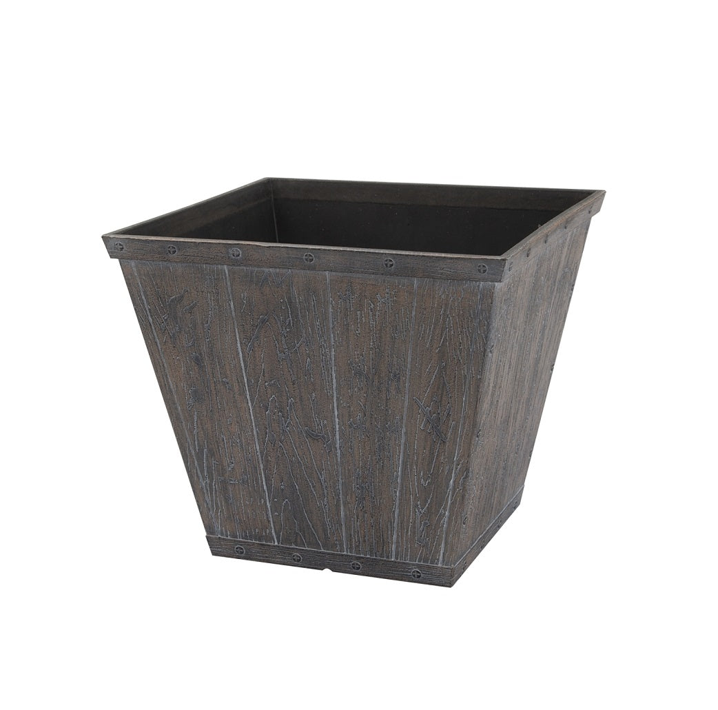 Landscapers Select S17050410-01-A Square Barn Planter, High-Density Resin