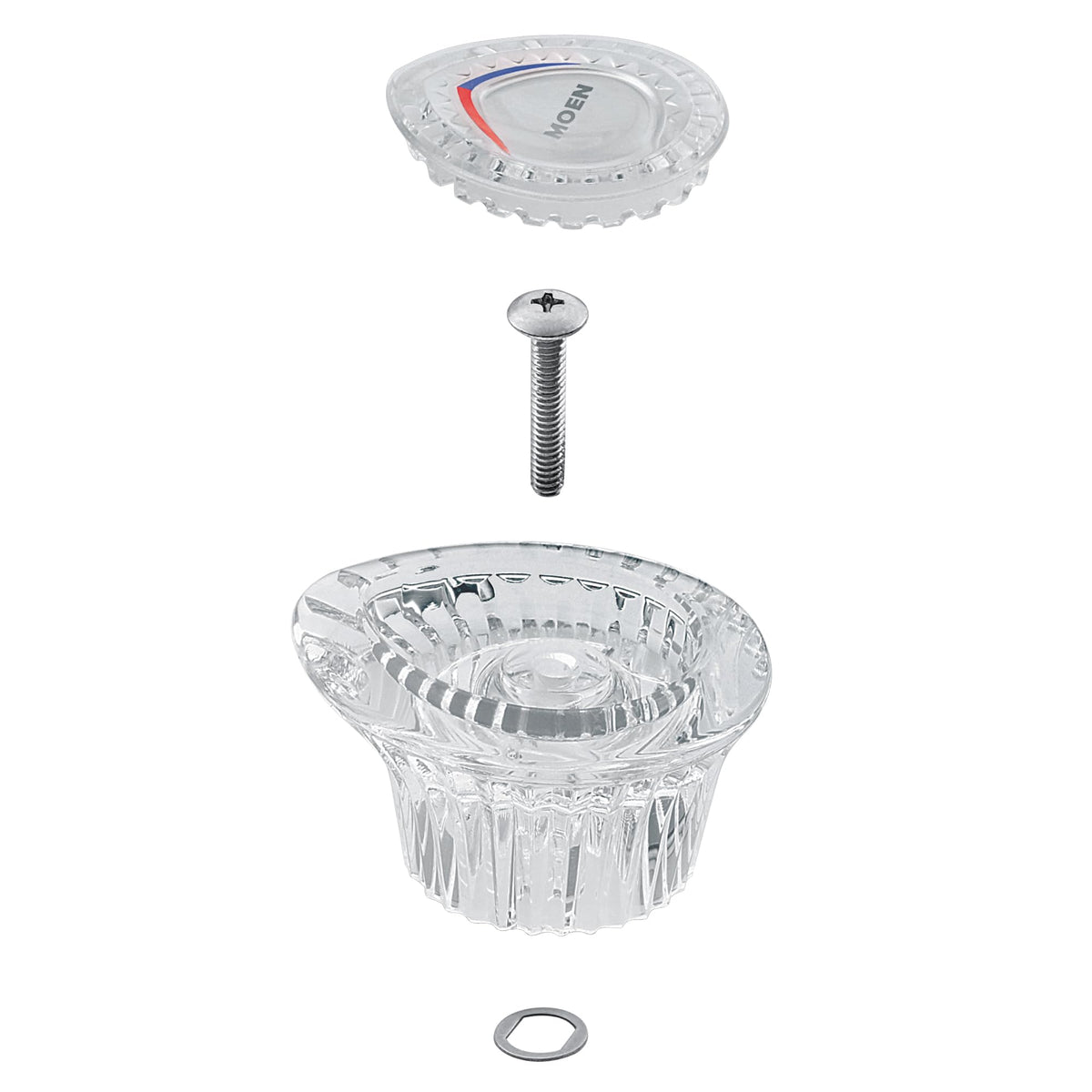 Moen Chateau Replacement Tub & Shower Faucet Knob Handle Kit, Chrome and White