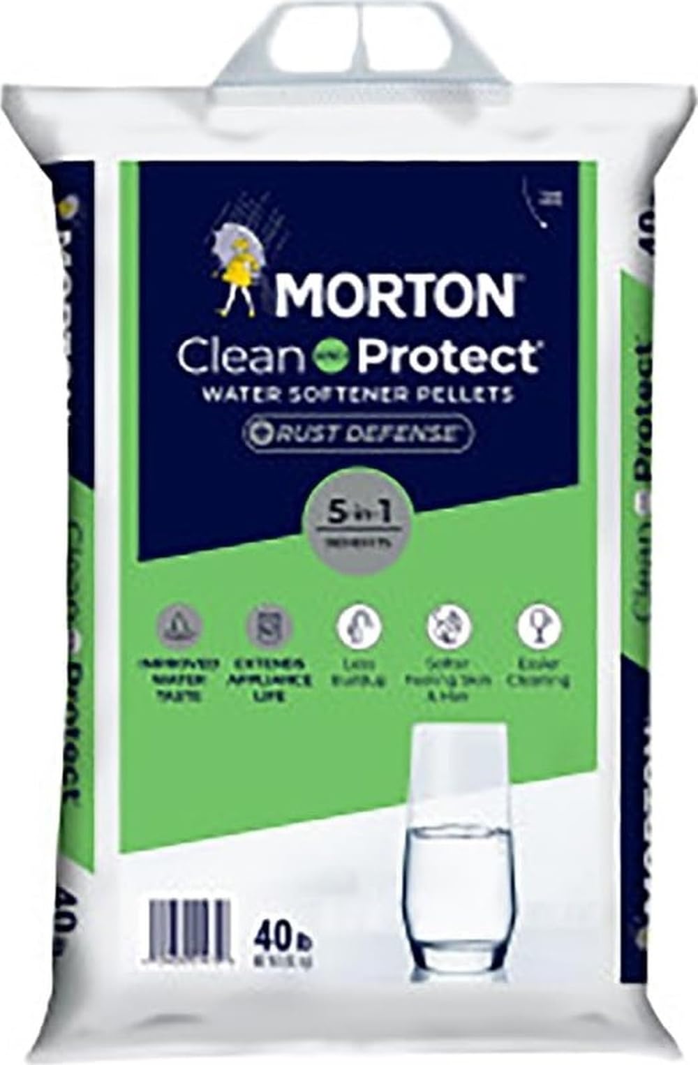 Morton Salt 40 lb. Clean & Protect Plus Rust Defense Water Softening Pellets