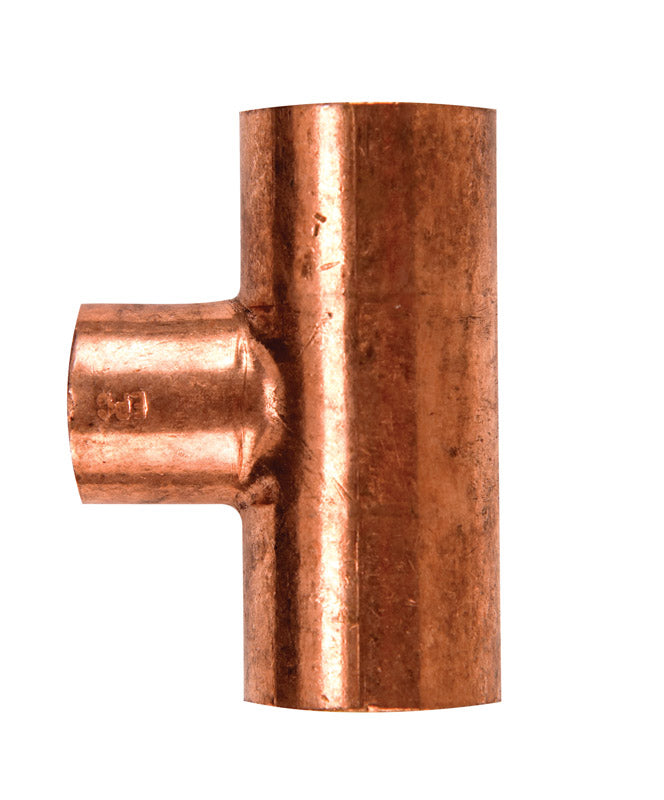 Mueller Streamline® Wrot Copper Reducing Tee, 1" x 1" x 3/4"