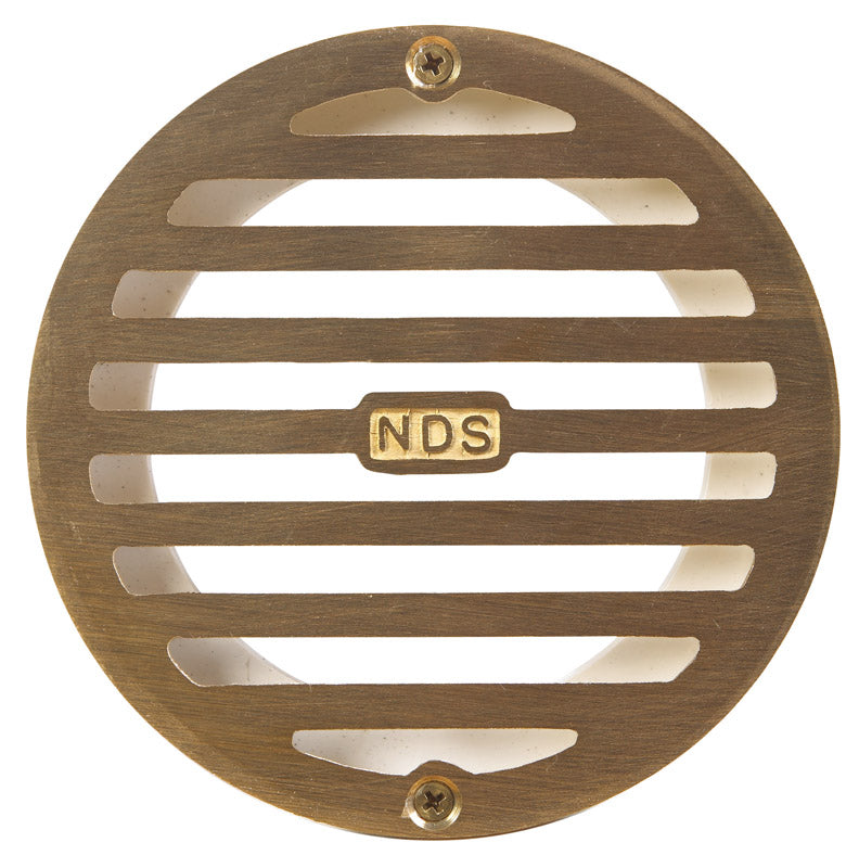 NDS 4 in. Round Brass Drain Grate