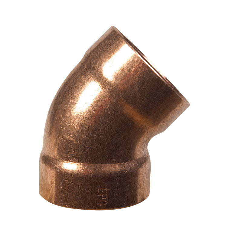 Nibco Streamline® Wrot Copper DWV 45-Degree Elbow, 1-1/2"