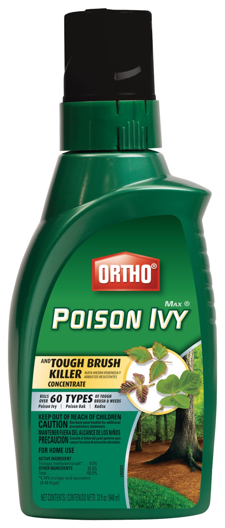 Ortho MAX Poison Ivy & Tough Brush Killer Concentrate, 32 oz