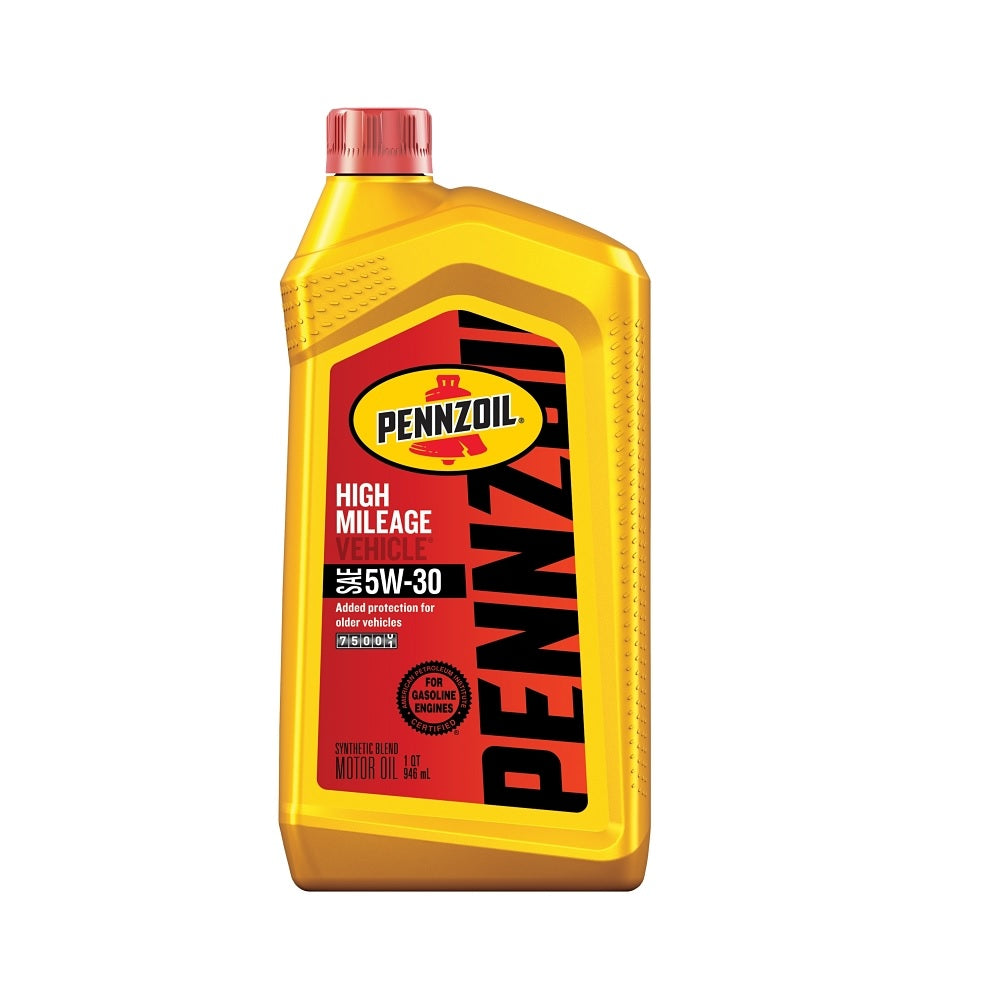 Pennzoil 550022838 High Mileage Vehicle 5W-30 Synthetic Blend Motor Oil, 1 Quart