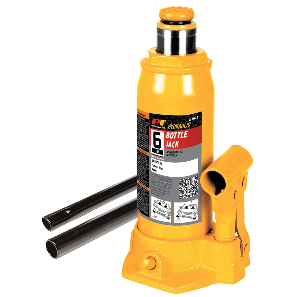 Performance Tool 6 Ton Heavy Duty Hydraulic Bottle Jack