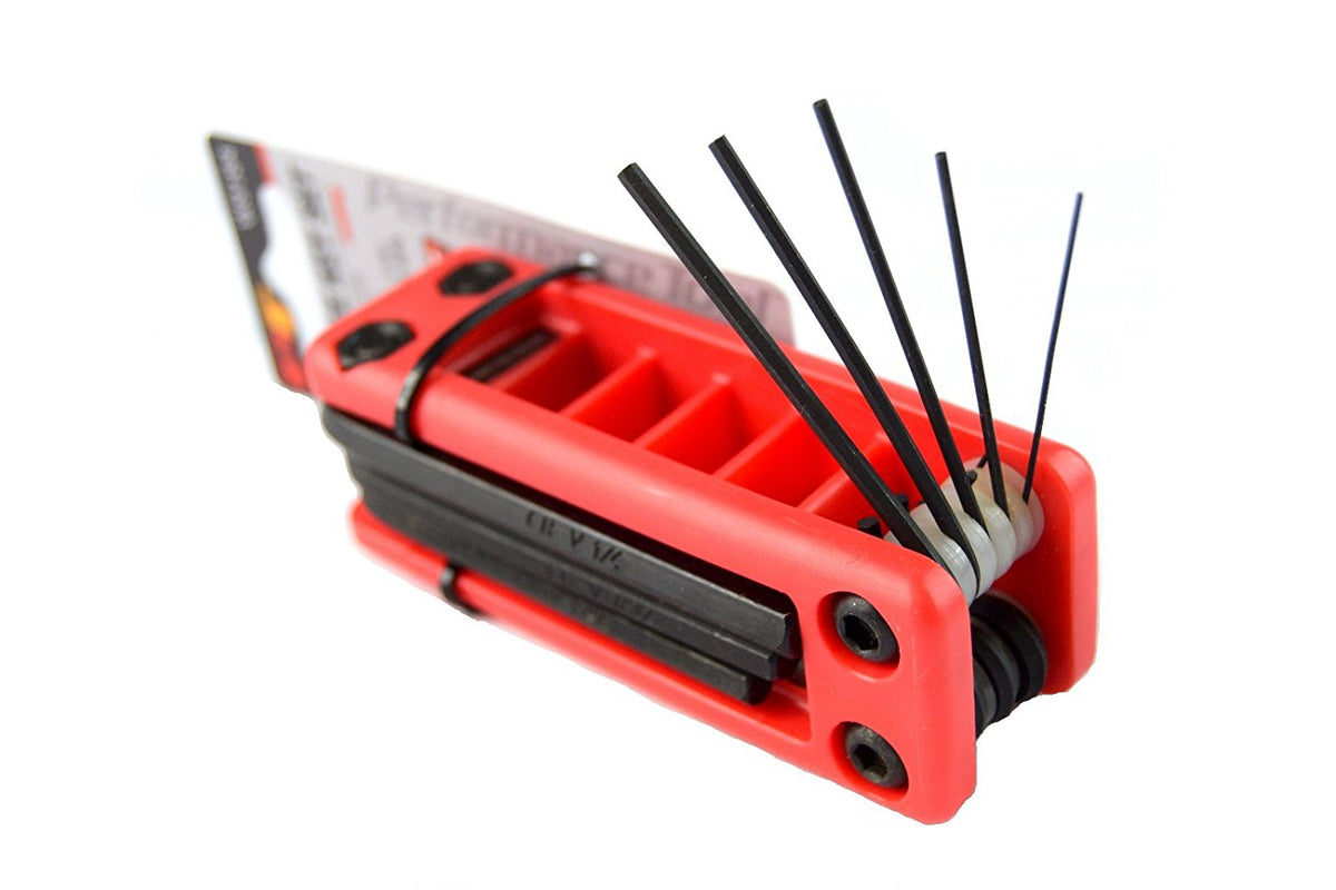 Performance Tool W9184 Folding SAE Hex Key Set, Red