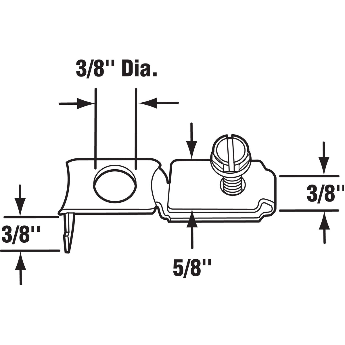 Prime Line Bi-Fold Door Pivot Bracket, Stamped Steel