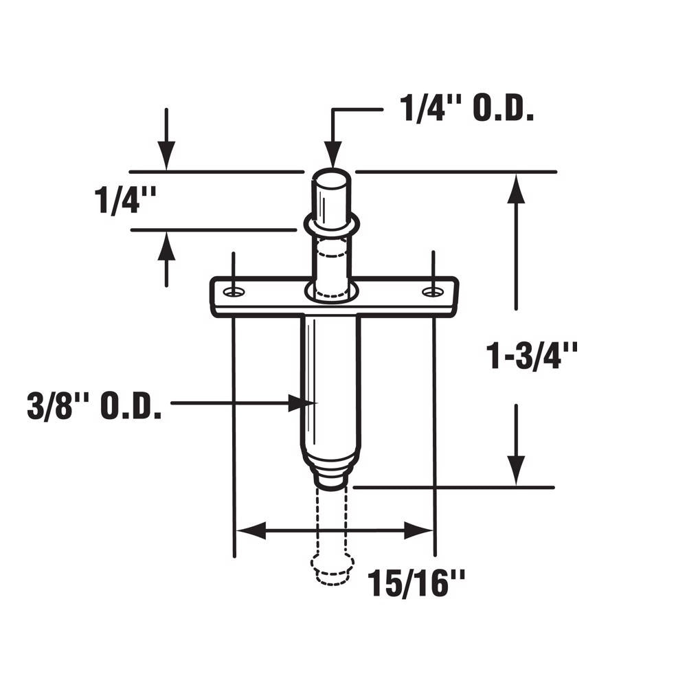 Prime-Line N 6612 Door Pivot, Silver, Steel