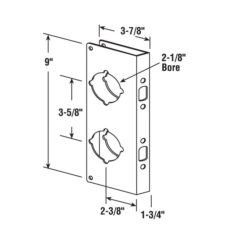 Prime-Line U 9560 Lock and Door Reinforcer, Brass-Plated