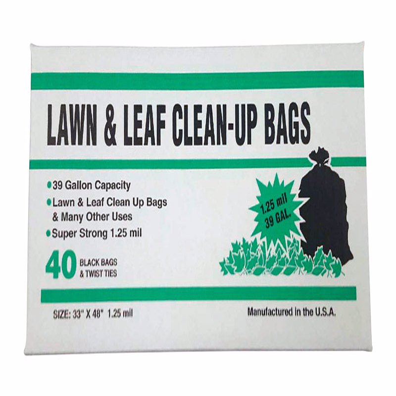 Primrose Plastics 39-Gallon Black Lawn & Leaf Trash Bags, 40-Count