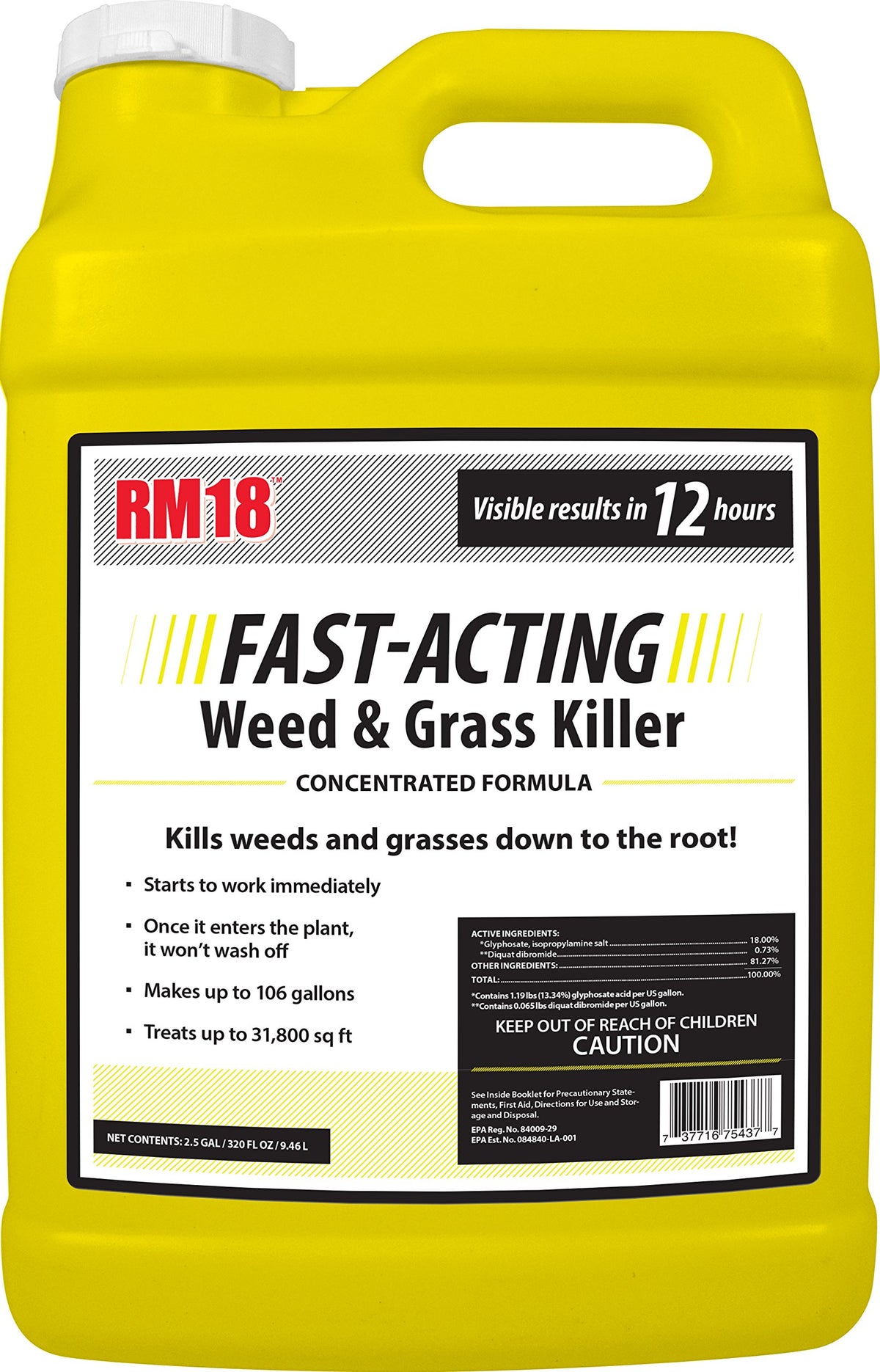 RM18 Fast-Acting Weed & Grass Killer, Concentrated, 2.5-Gallon