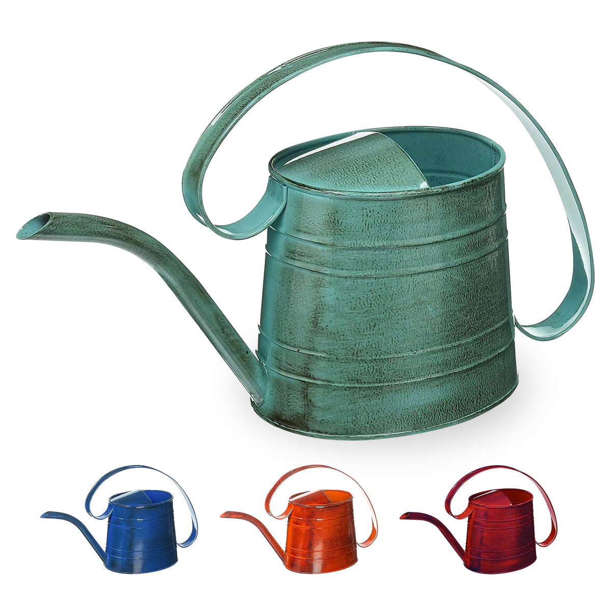 Robert Allen Danbury Metal Watering Can, Surf Light Blue, 0.5 Gallon