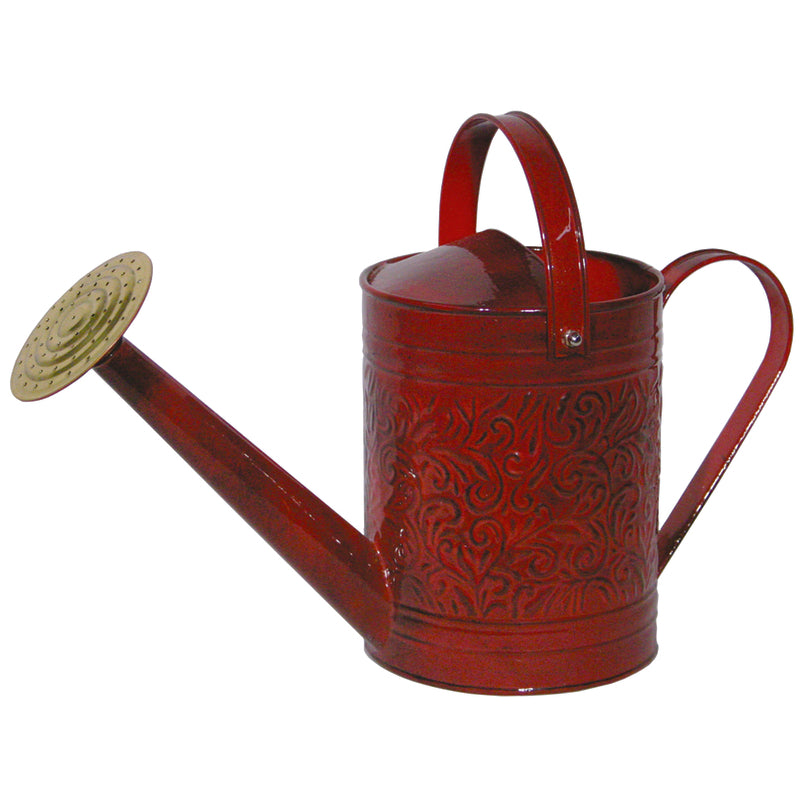 Robert Allen Morgan Metal Watering Can, Red, 1-Gallon
