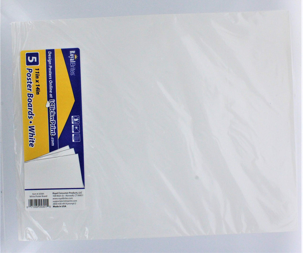 Royal Brites 5-Count 11 x 14 In. White Poster Board