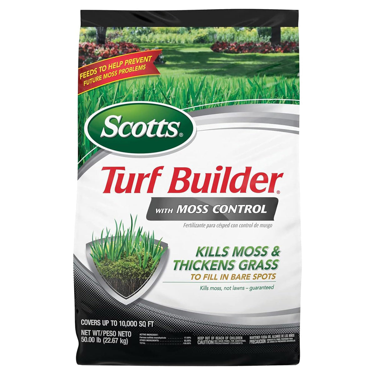 Scotts Turf Builder with Moss Control Lawn Fertilizer, 10,000 sq. ft.