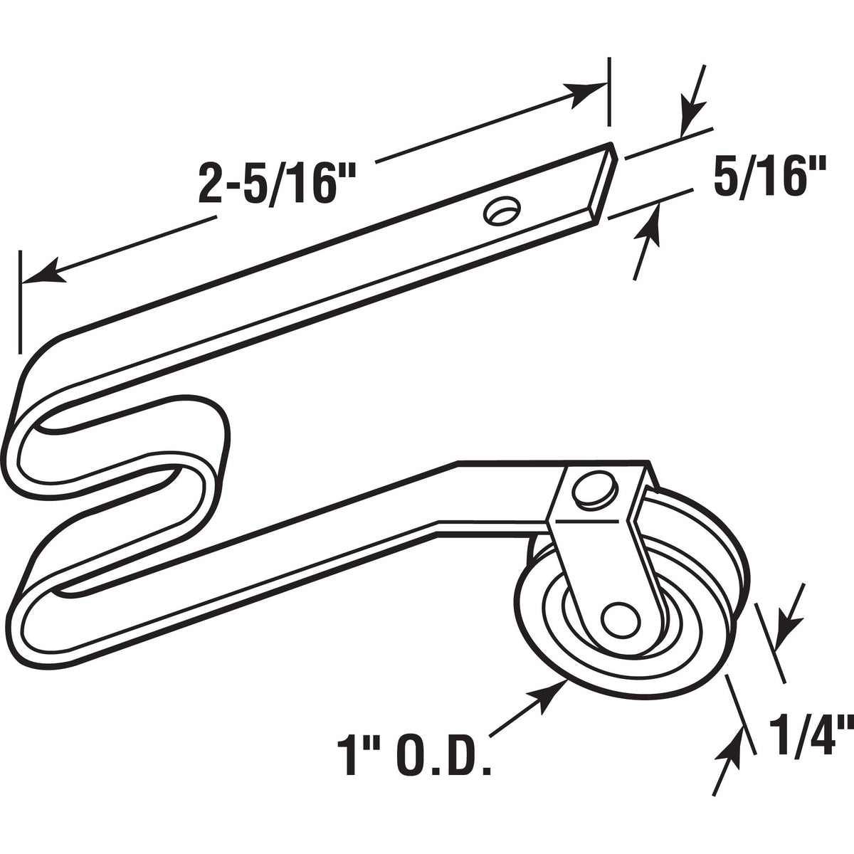 Slide-Co Sliding Screen Door Roller, 1", 2-Count