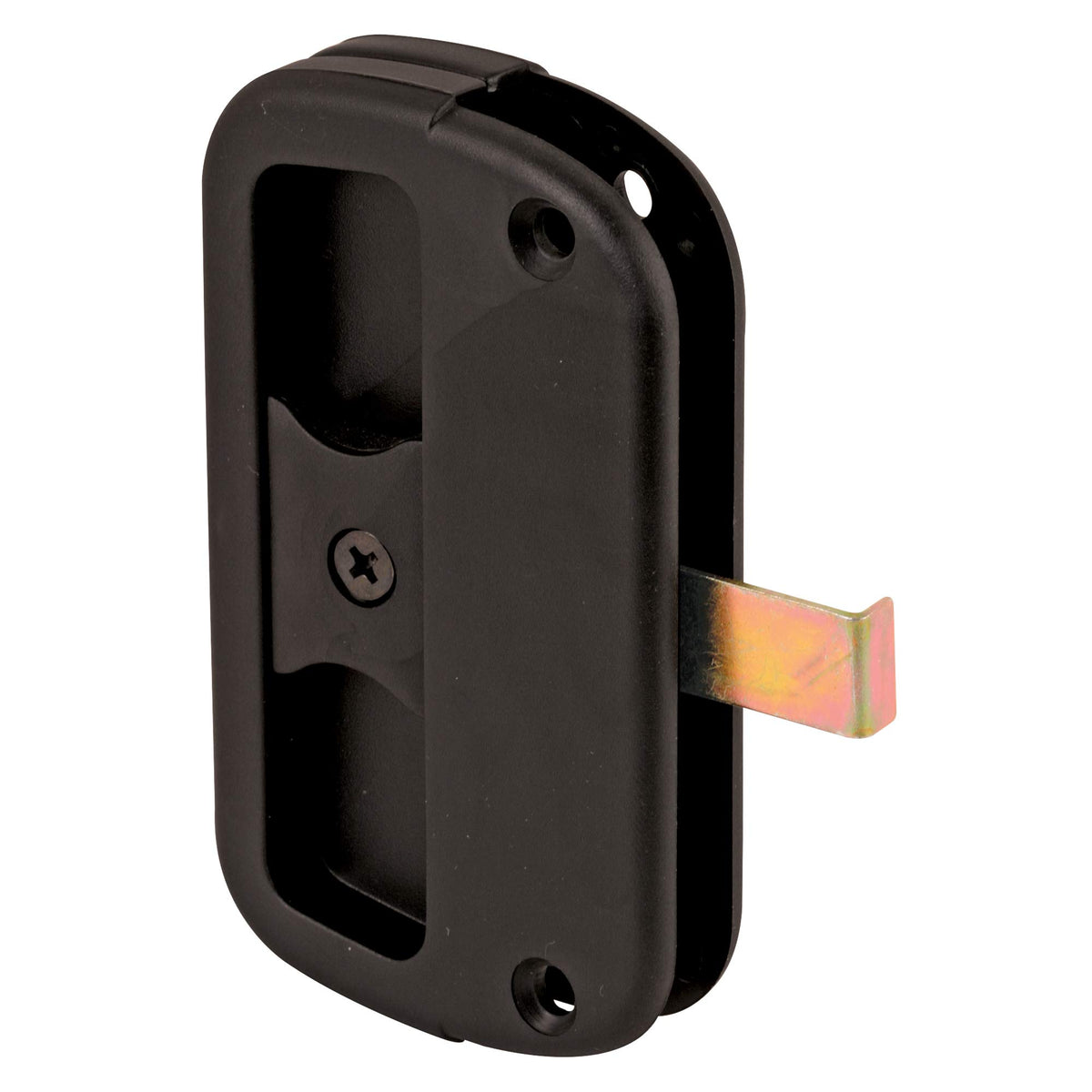 Slide-Co Sliding Screen Door Latch and Pull with Screws, Black Plastic