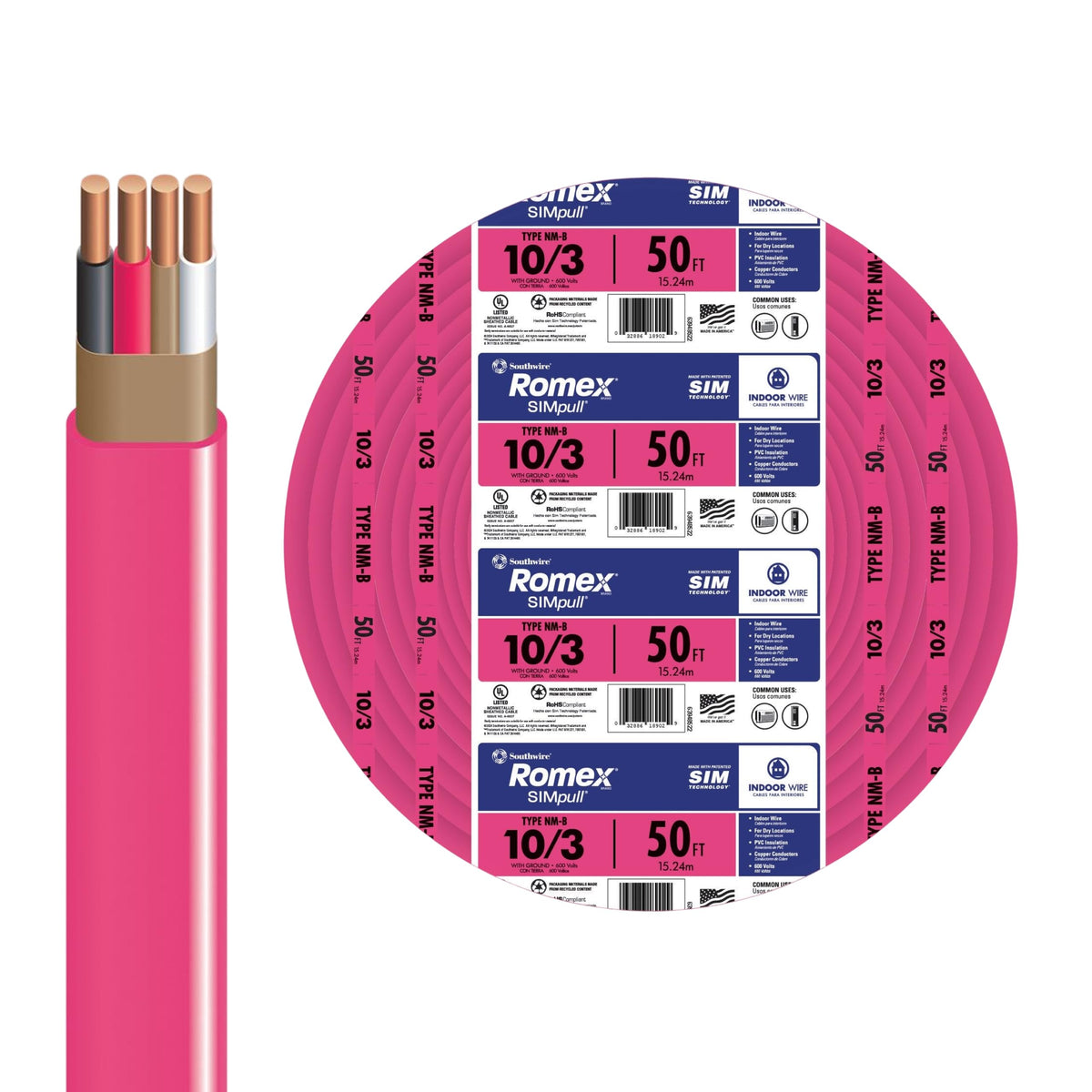 Southwire 50' 10/3 W/G NM-B Cable