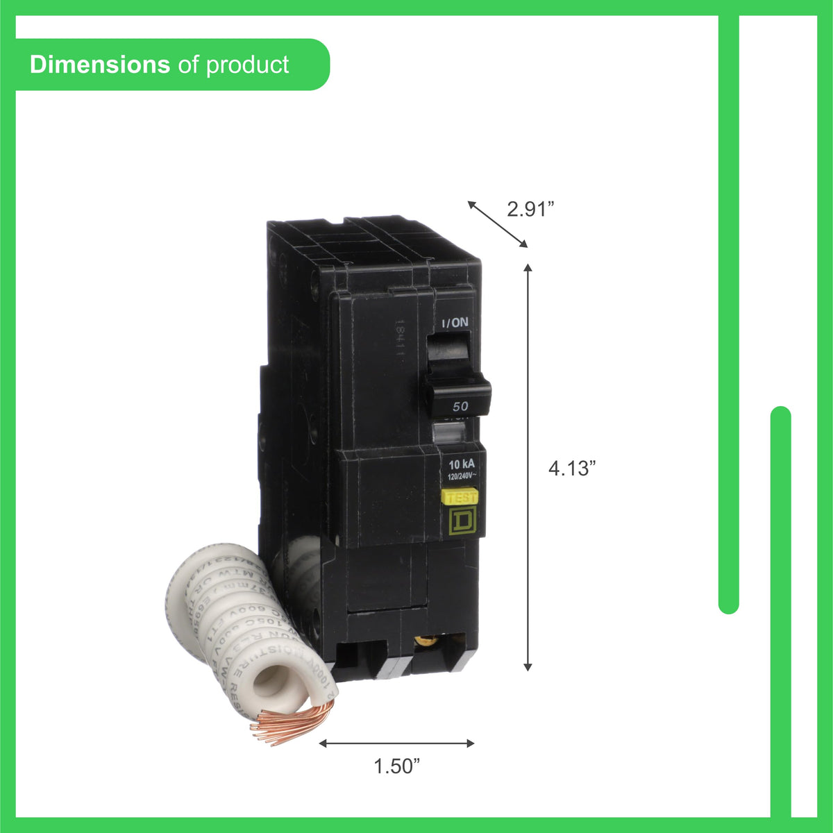 Square D QO 50-Amp Two-Pole GFCI Circuit Breaker