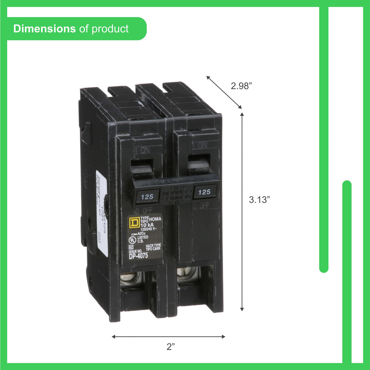 Square D Homeline 125A 2-Pole Circuit Breaker