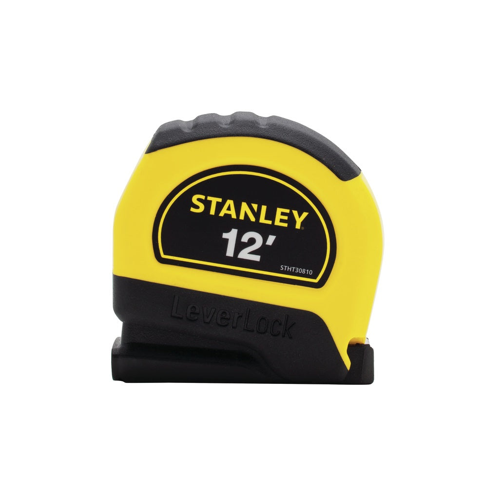 Stanley STHT30810 LeverLock Tape Measure, Black/Yellow, 12 Ft