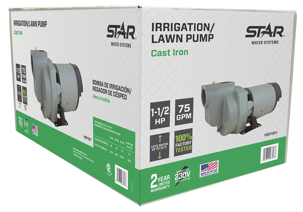 Star Water Systems 1-1/2 HP Lawn Sprinkler Irrigation Pump