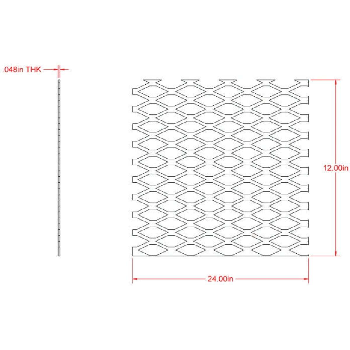 SteelWorks Diamond Metal Sheet, 1/2" x 12" x 24"