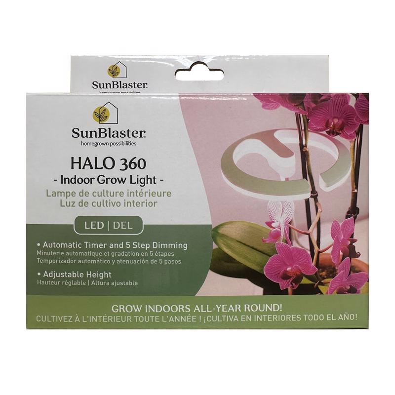 SunBlaster Halo 360 Indoor LED Grow Light with Timer, 10W