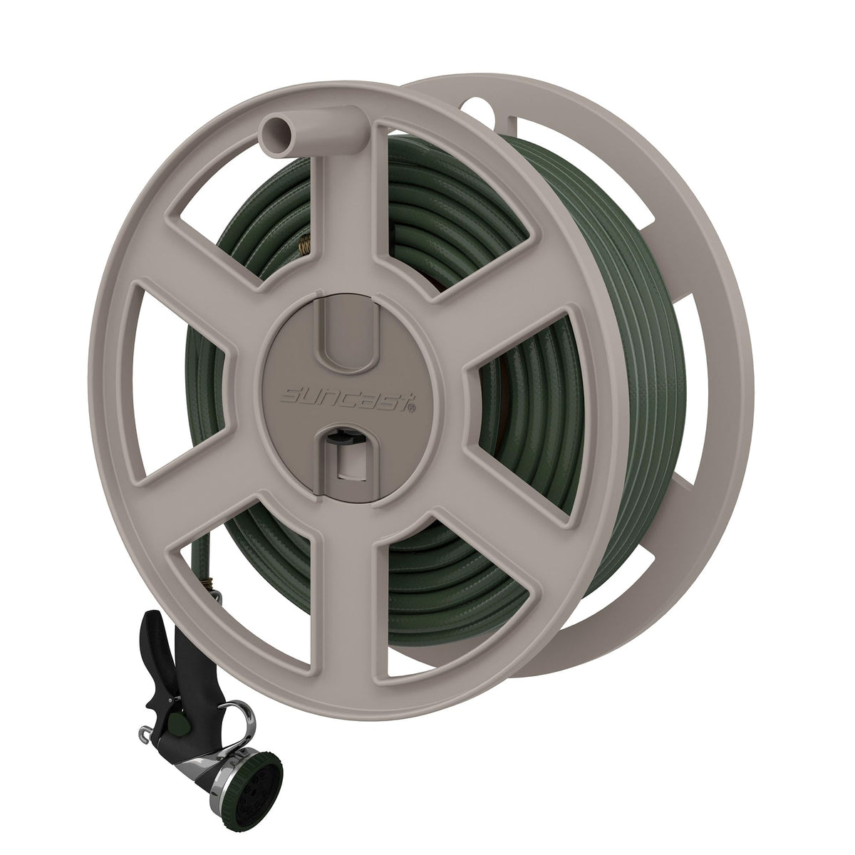 Suncast Sidewinder Wall Mount Garden Hose Reel, 100 ft. Capacity