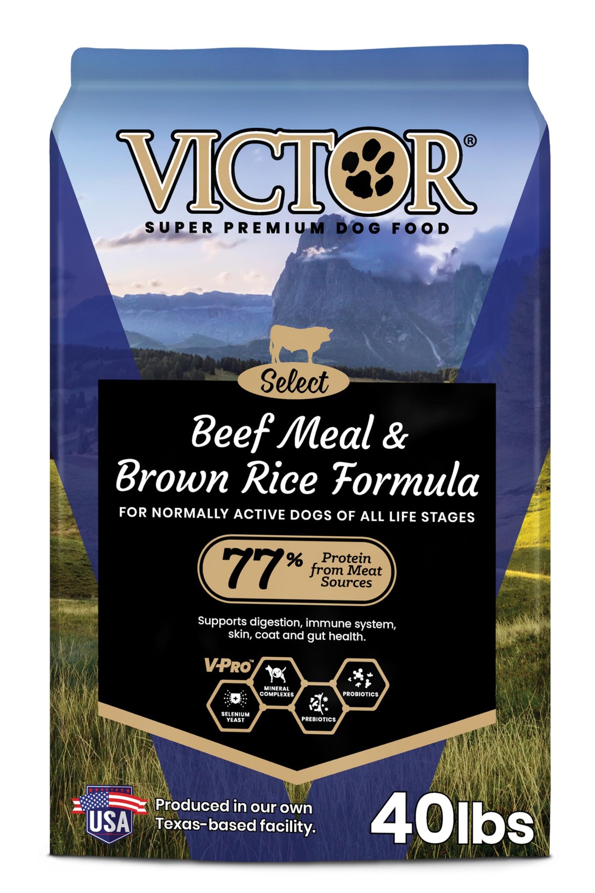 Victor Select Gluten-Free Beef Meal & Brown Rice Dry Dog Food, 40 lb