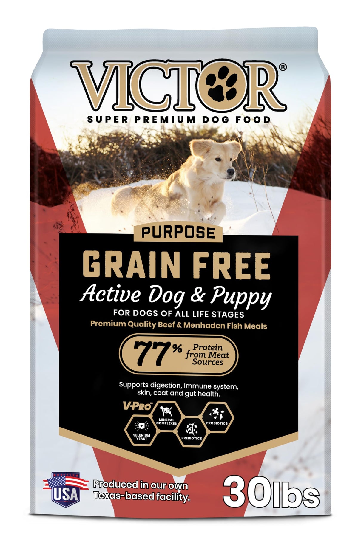 Victor Grain Free Dry Dog Food - High Protein Active Dog & Puppy Kibble, 30 lb