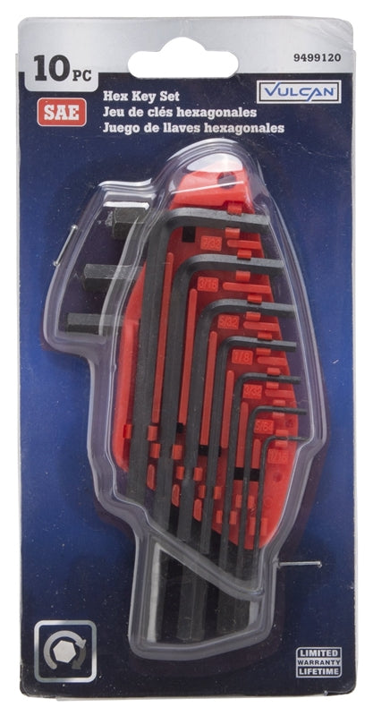 Vulcan TW-050-04 Short Arm Hex Key Set, SAE Measurement