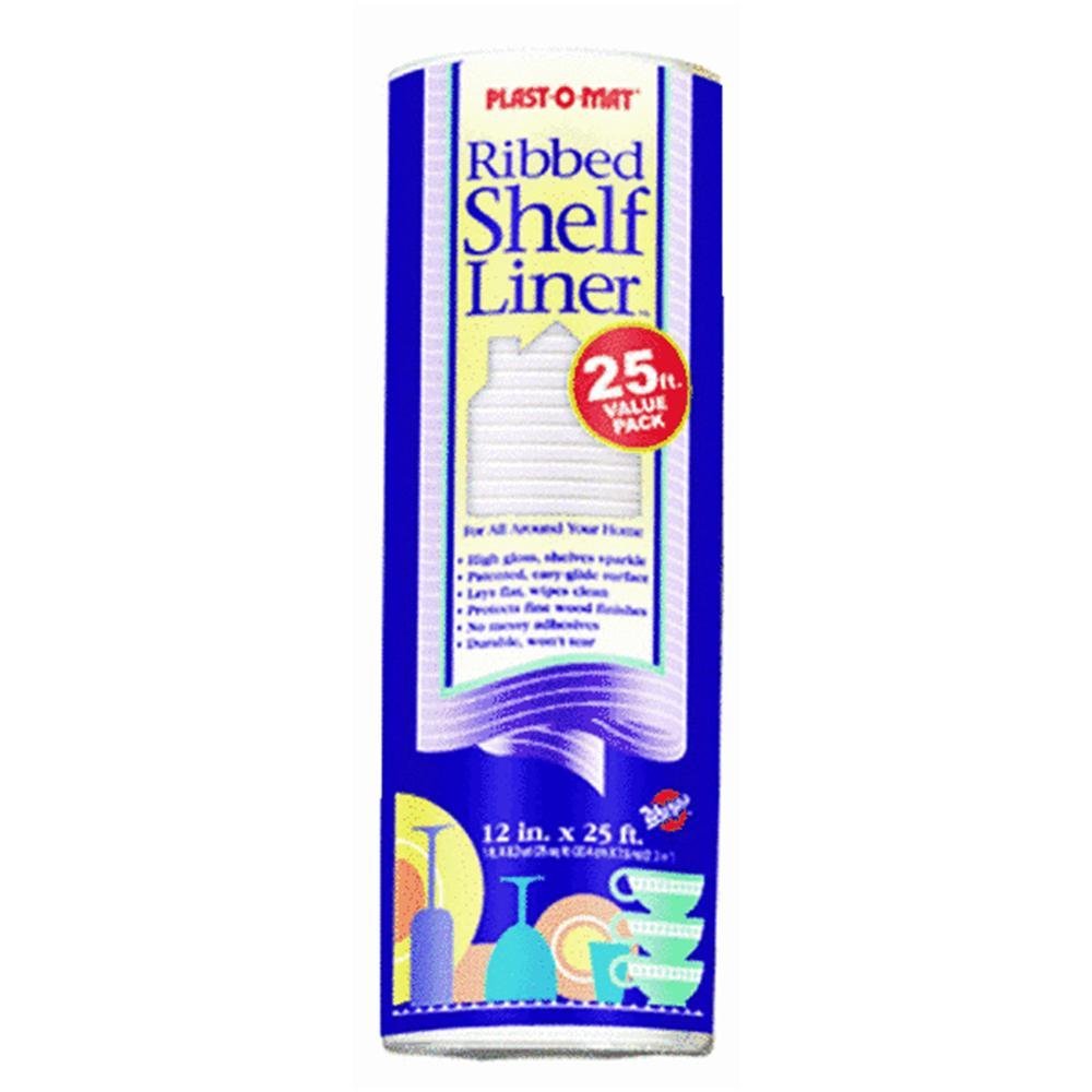 Warp's Plast-O-Mat Ribbed Plastic Shelf Liner, 12" x 25', Bisque