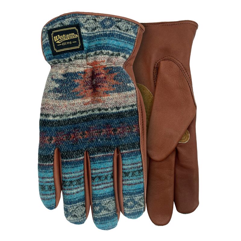 Watson Gloves Crazy Horse Men's Jacquard Goatskin Gloves, Small, Brown