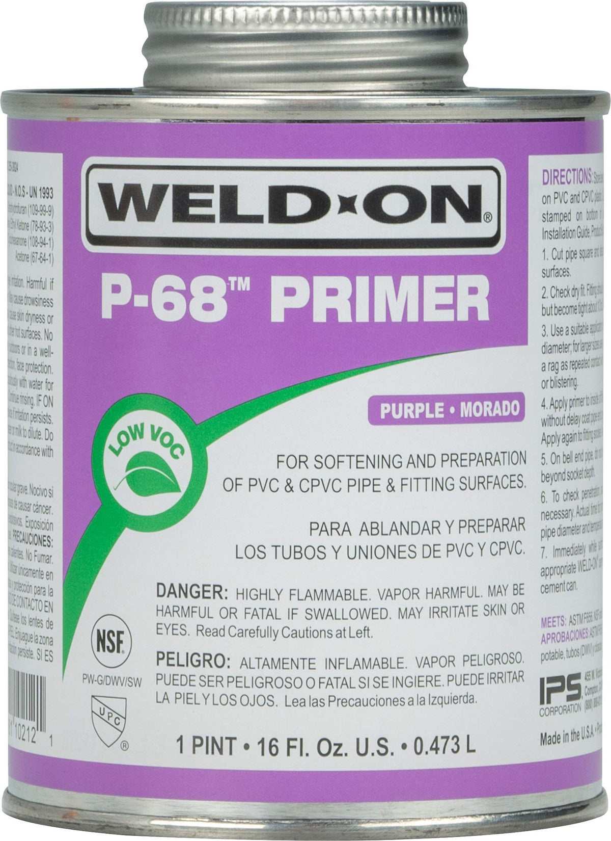 Weld-On P68 PT Purp Primer